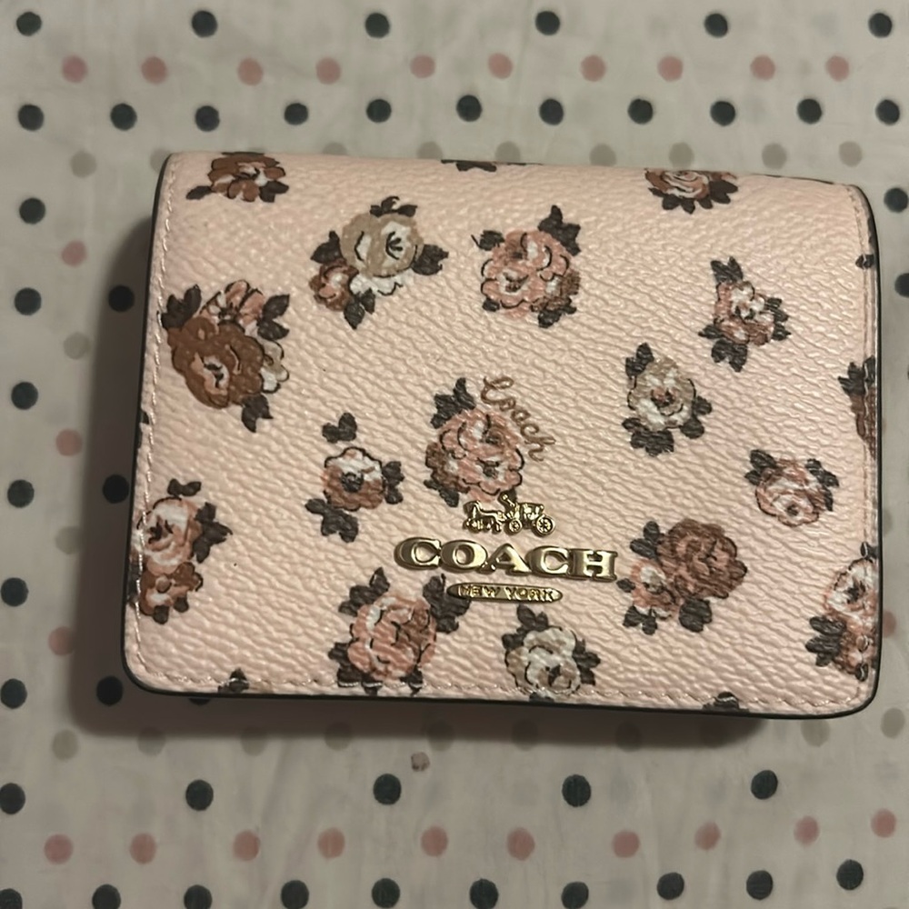 Coach Mini Wallet With Rosette Print